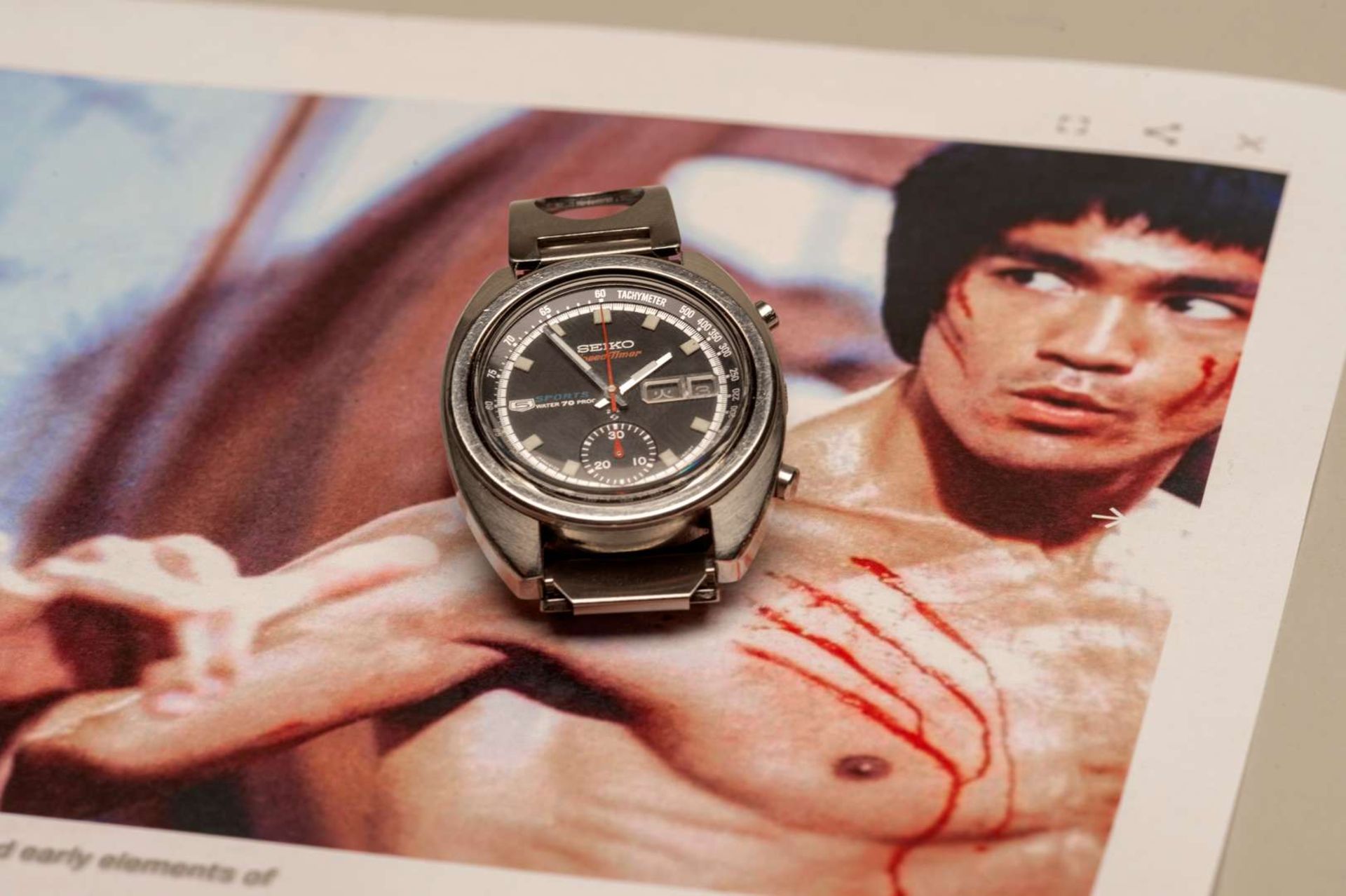 SEIKO. a 1970 Seiko SpeedTimer “Bruce Lee”, stainless steel, automatic, chronograph wristwatch. - Image 5 of 9