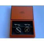HERMES, a boxed pair of silver “Anchor Chain” cufflinks, designed by Gaetan de Percin