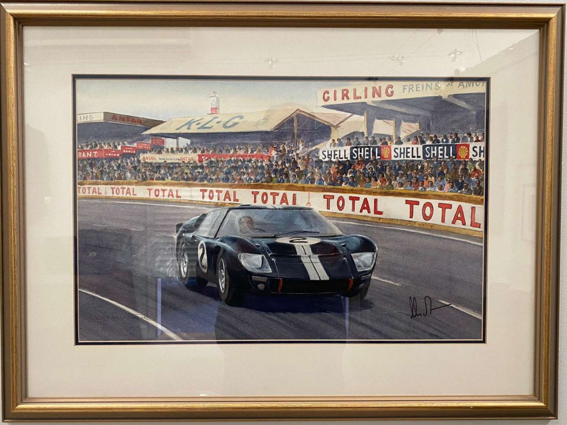 DENNIS TAYLOR (NZ), “Chris Amon, Ford GT40, 1966 Le Mans 24hr”, watercolour