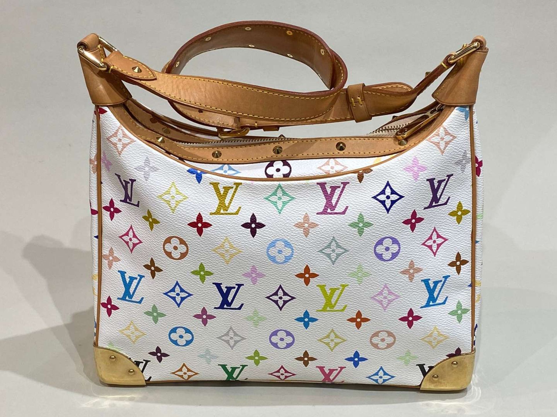 LOUIS VUITTON, Boulogne, leather, multicolour monogrammed, crossbody bag, Le Takashi Murakami - Image 4 of 9
