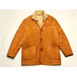 RM WILLIAMS, a men's, tan sheepskin button up coat, size 3XL