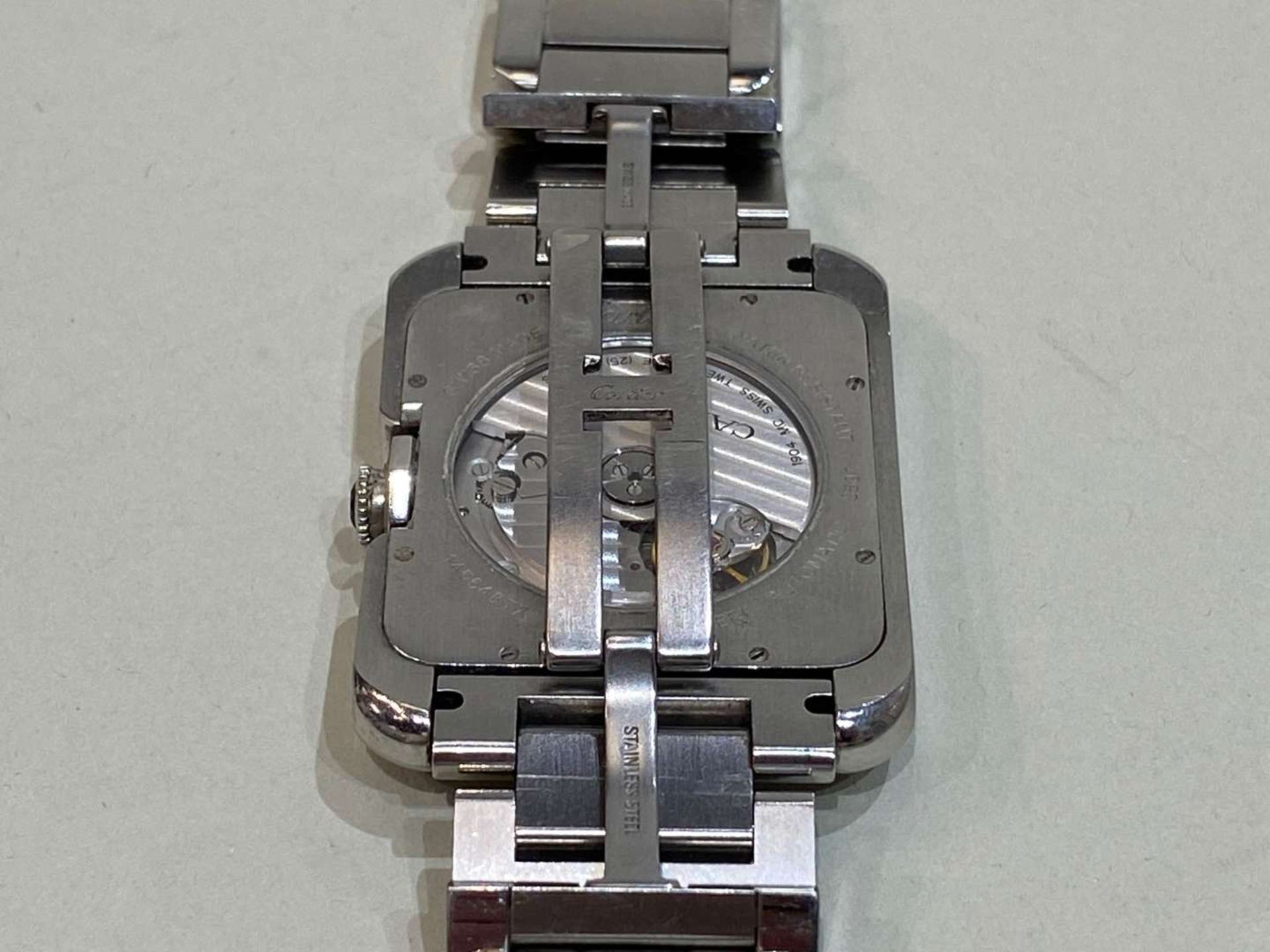 CARTIER, TANK ANGLAISE, XL, a 2014, stainless steel, automatic, centre seconds, calendar wristwatch. - Bild 4 aus 9
