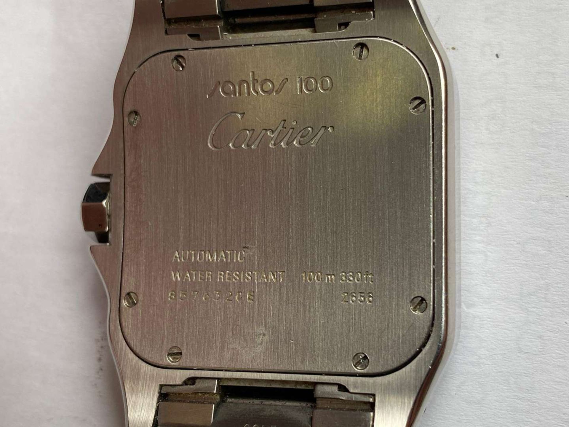 CARTIER, Santos 100, XL, a stainless and steel and gold, automatic, centre seconds wristwatch - Bild 6 aus 6