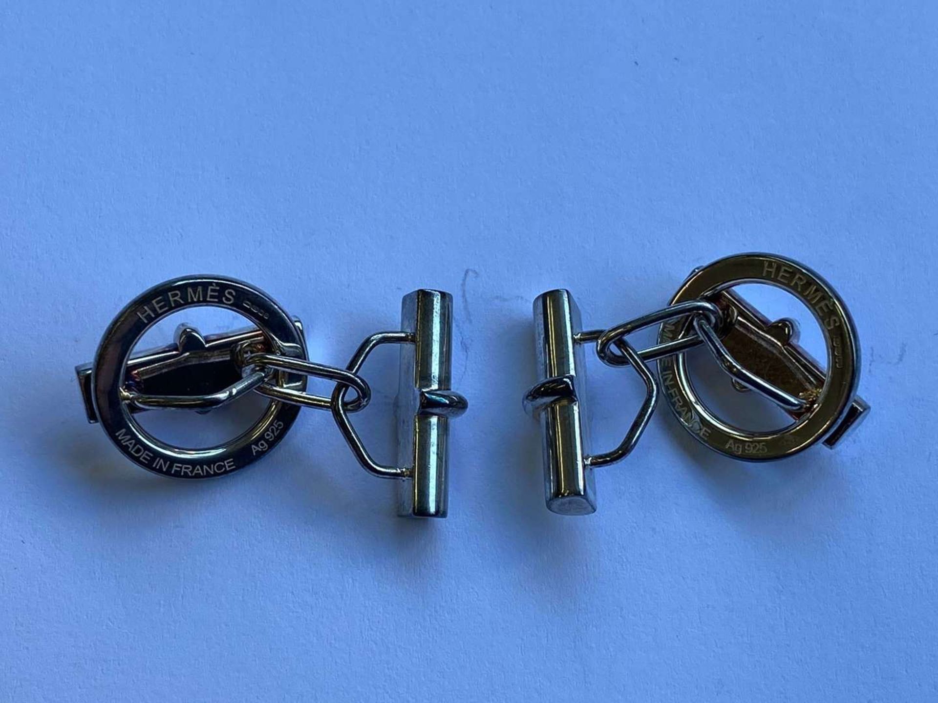 HERMES, a boxed pair of silver “Anchor Chain” cufflinks, designed by Gaetan de Percin - Bild 3 aus 5