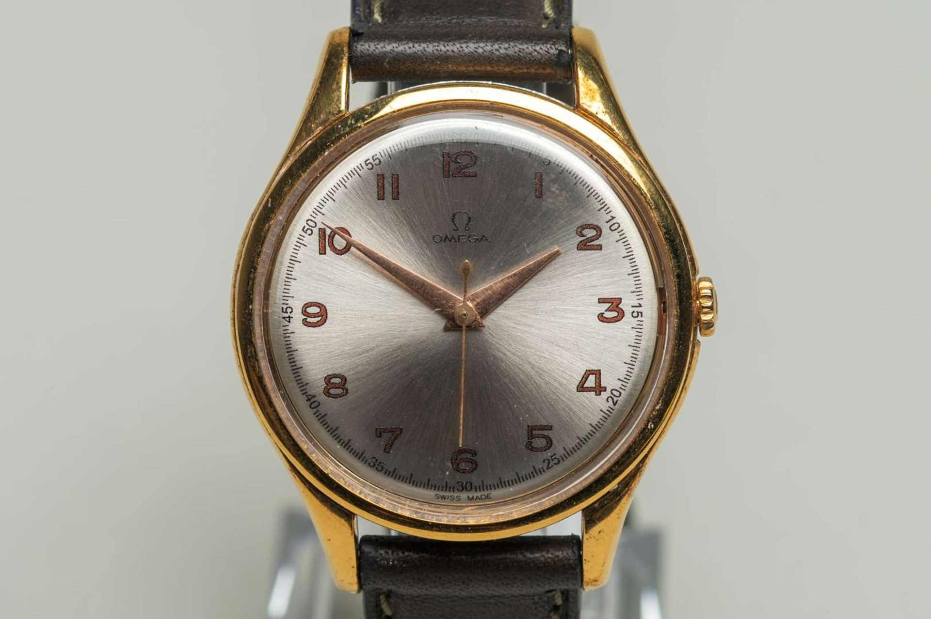 OMEGA, a second half of the 20th century gold plated, centre seconds wristwatch.