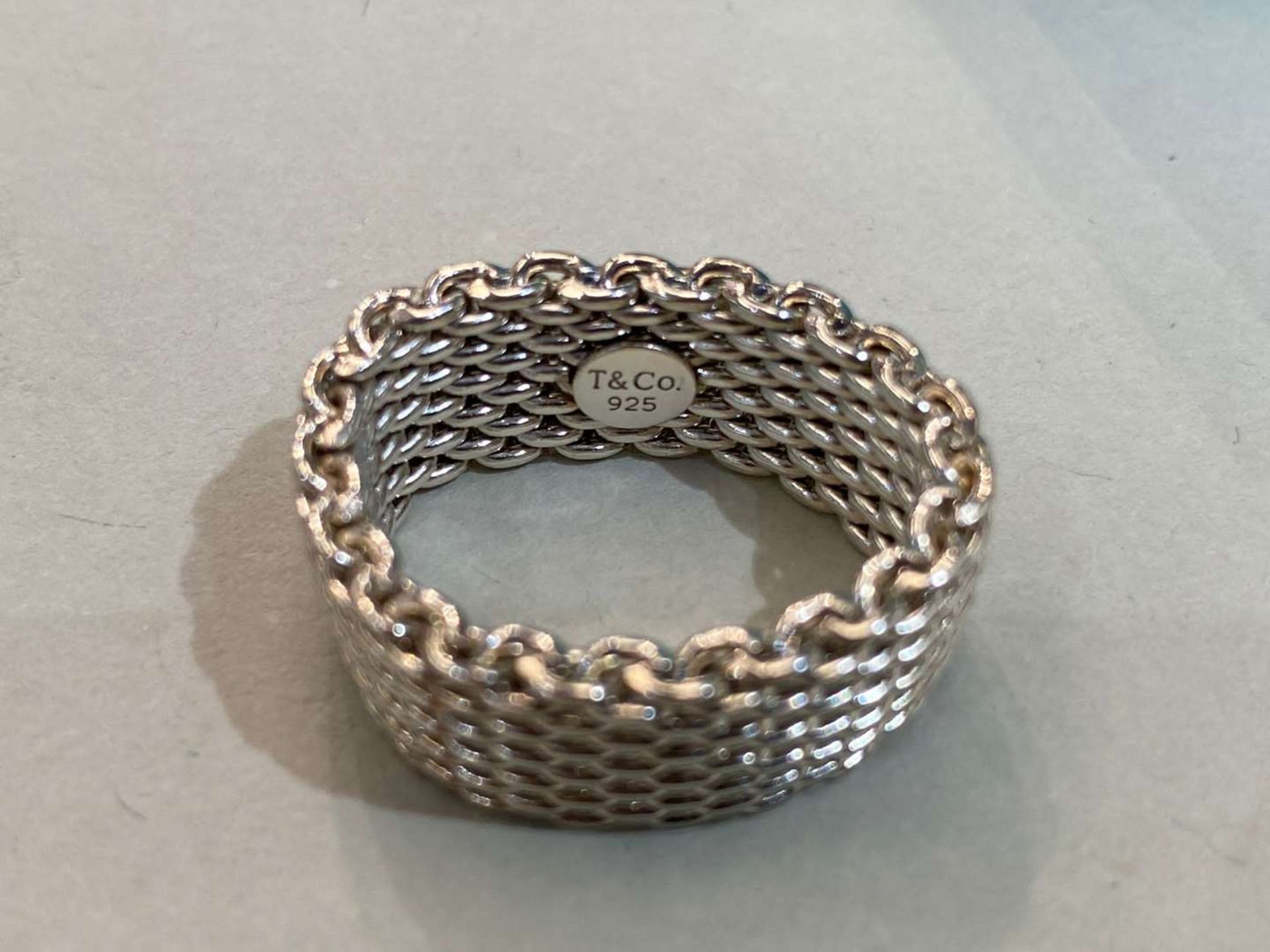 TIFFANY & CO, sterling silver “Somerset” mesh bracelet & ring - Image 3 of 4