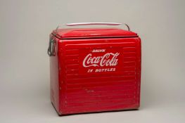 COCA-COLA. a mid 20th century, steel and aluminium, portable cool box