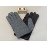 BURBERRY, men's Ostrich, kidskin & cashmere lined gloves, together with a pair of Burberry cufflinks