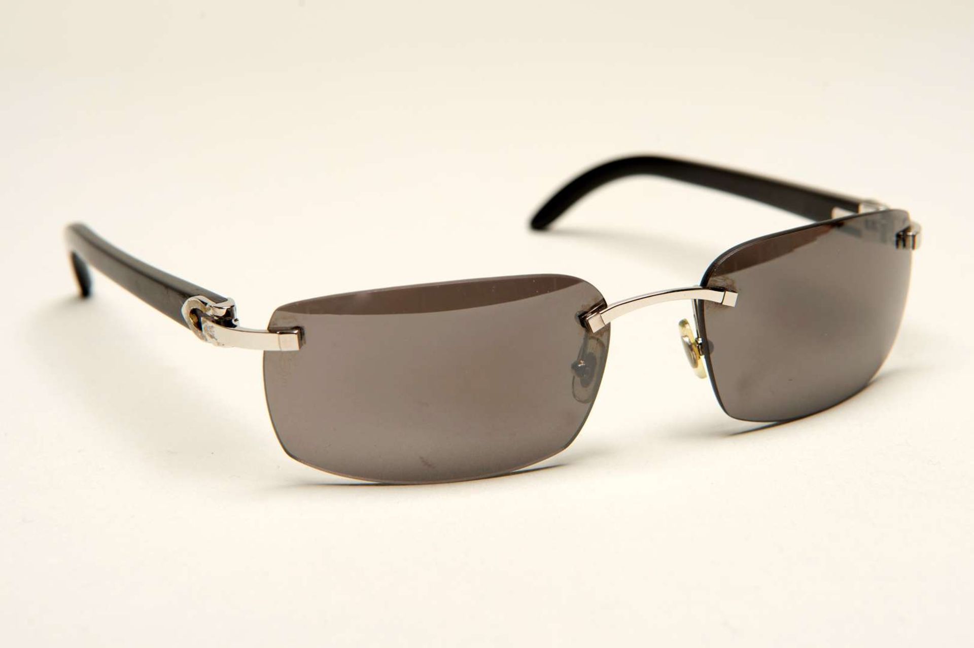 CARTIER, a &nbsp;pair of French rimless, horn armed sunglasses - Image 2 of 5