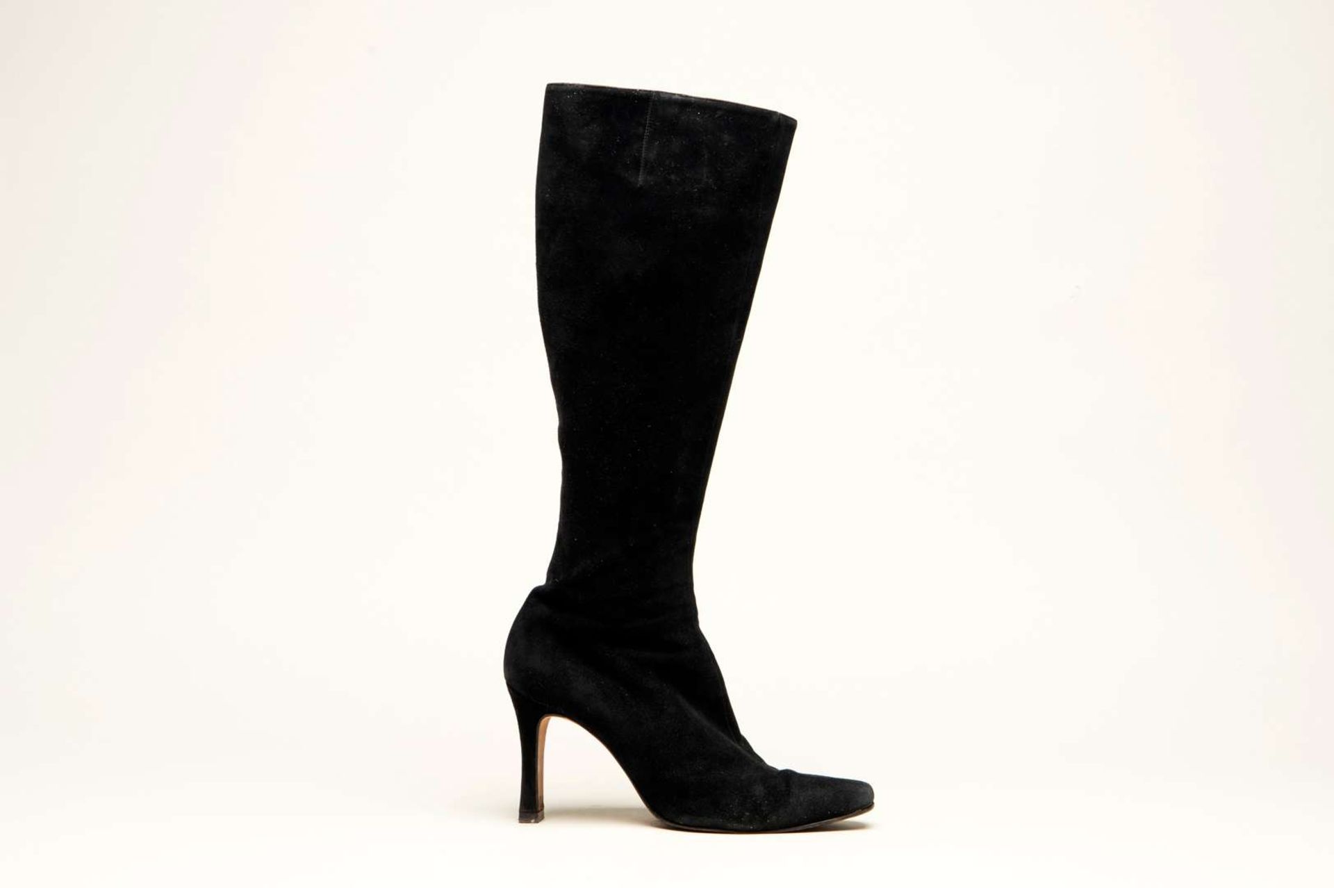 JIMMY CHOO, a pair of knee high, brushed black suede high heel boots - Image 3 of 6