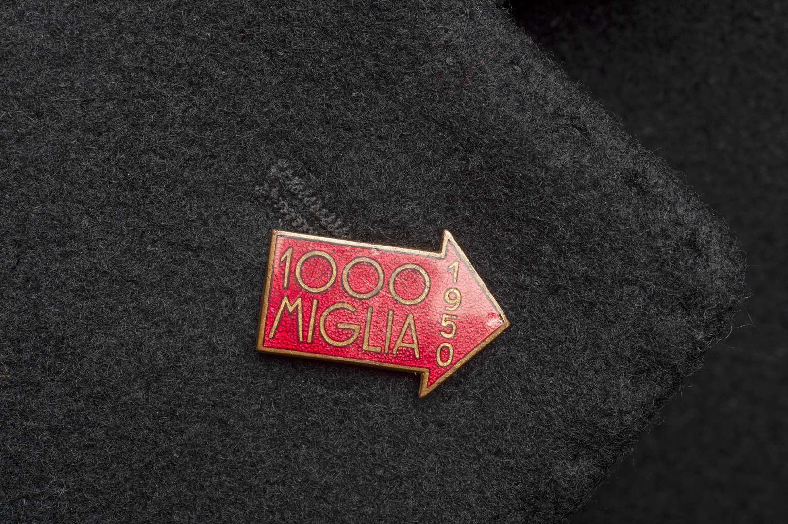 MILLE MIGLIA, a 1950 Mille Miglia lapel badge, by S. Johnson-Milano