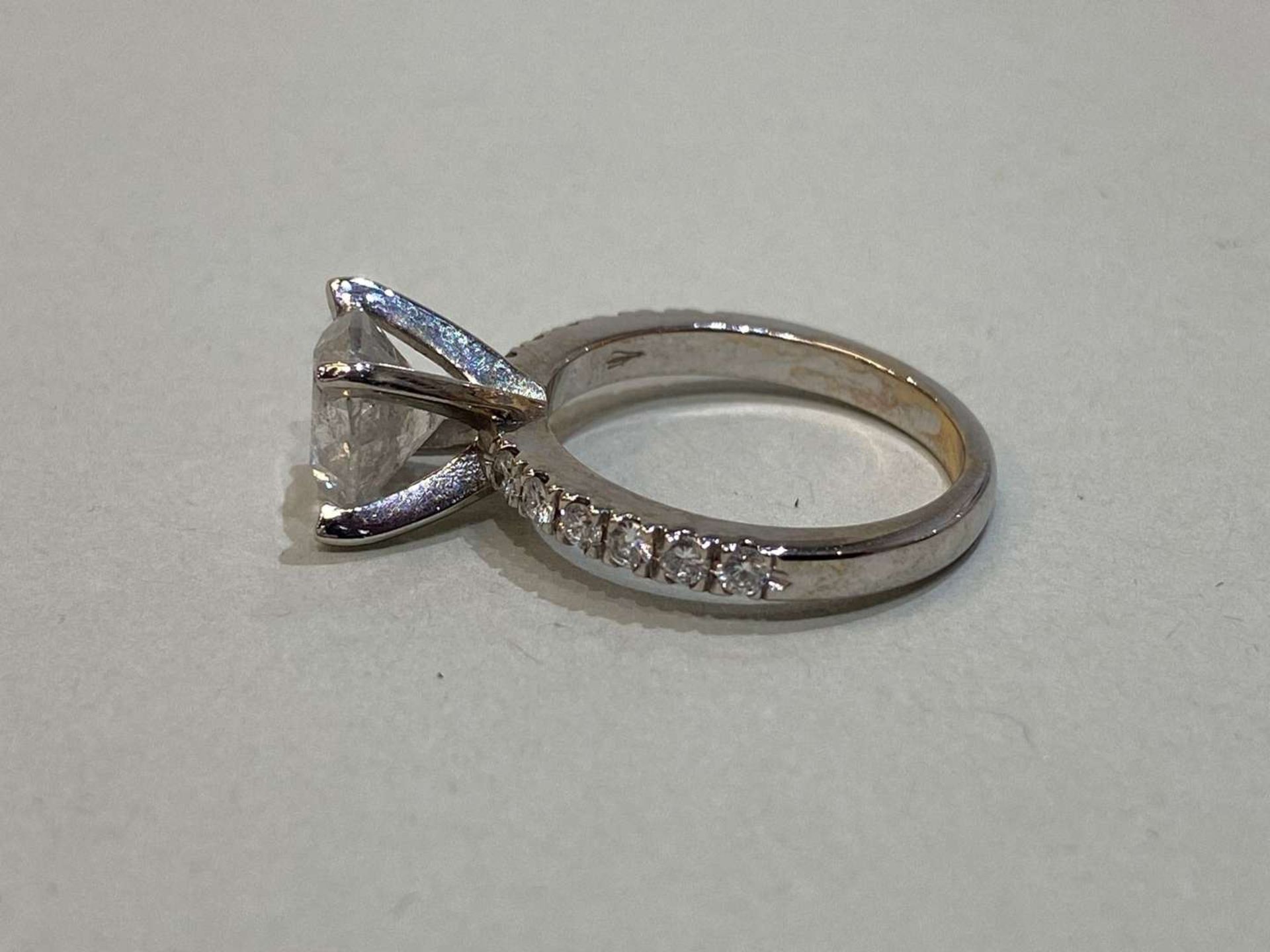 A Solitaire Diamond Ring with 14ct white gold mount, - Image 9 of 9