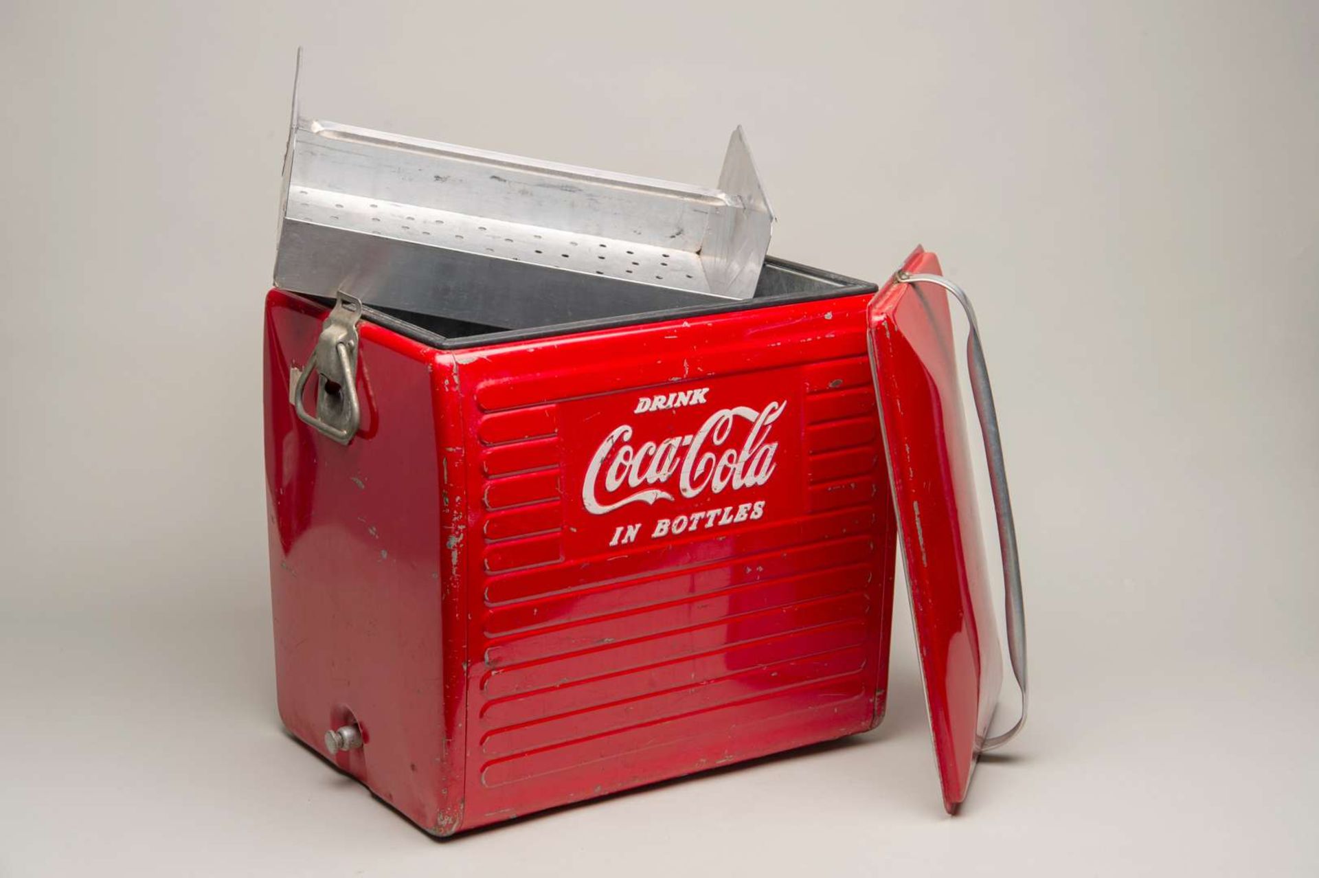 COCA-COLA. a mid 20th century, steel and aluminium, portable cool box - Image 3 of 10