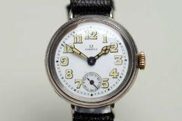 OMEGA, an early 20th century silver cased wristwatch