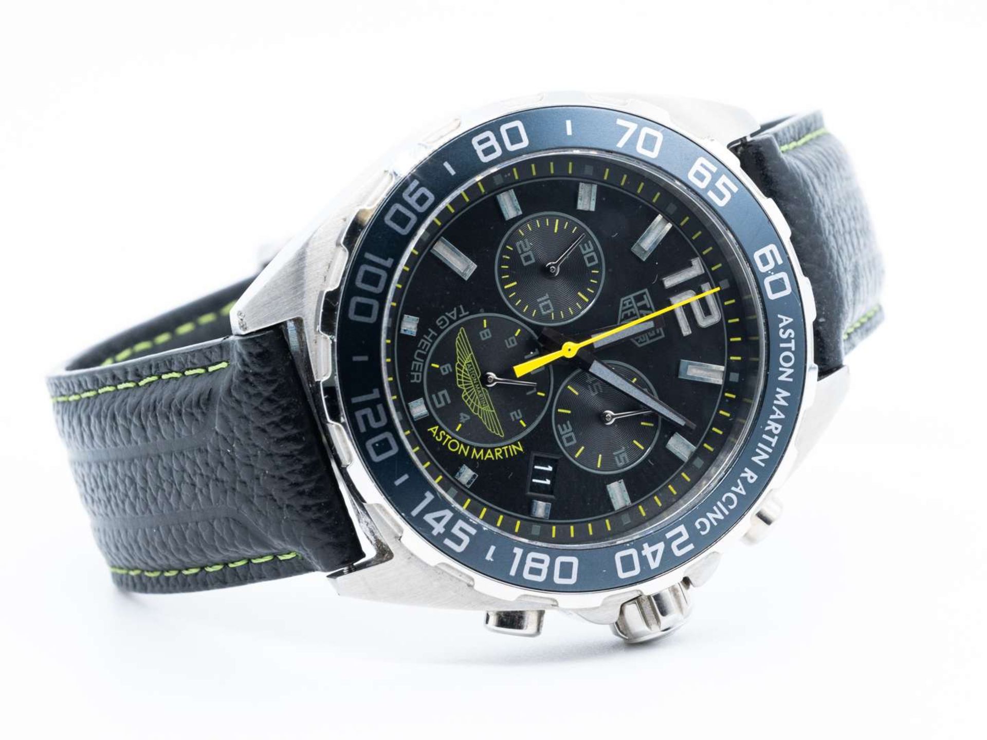 TAG HEUER, Aston Martin, a stainless steel, quartz, two button chronograph wristwatch. - Image 2 of 6
