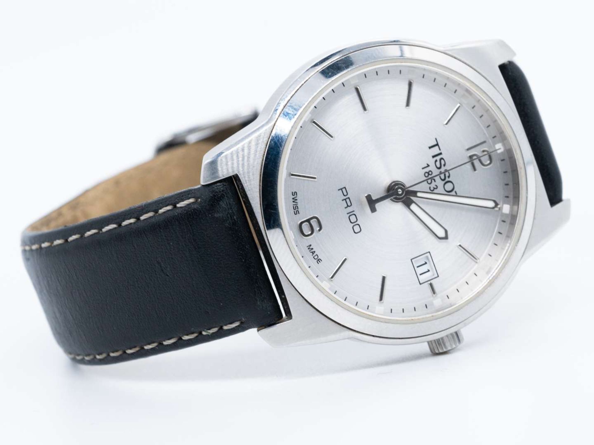 TISSOT, PR-100, a modern stainless steel, quartz, centre seconds, calendar wristwatch. - Bild 2 aus 3