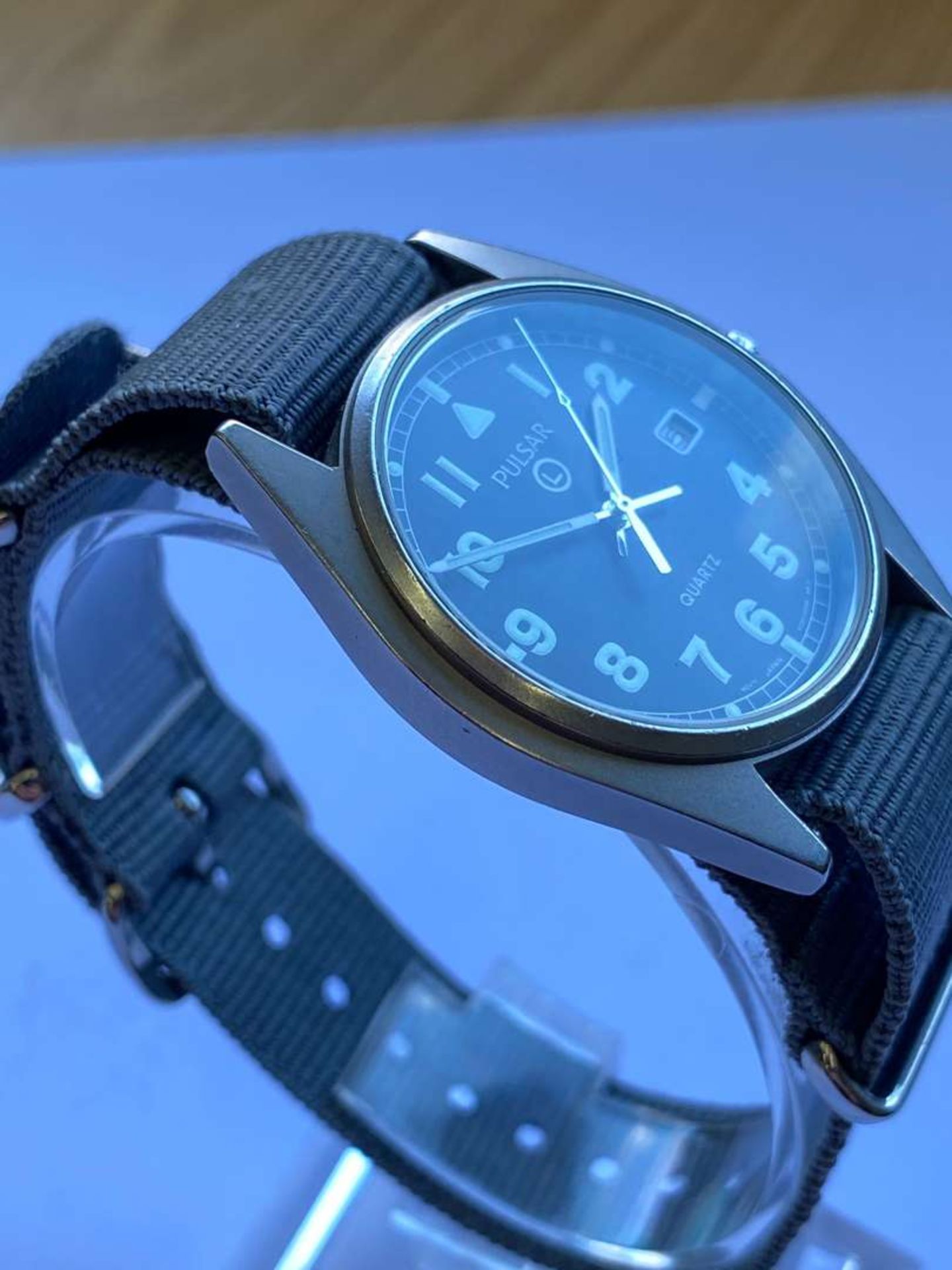 PULSAR, a stainless steel, quartz, military issue, centre seconds, calendar wristwatch, 2002, G10, - Image 3 of 6