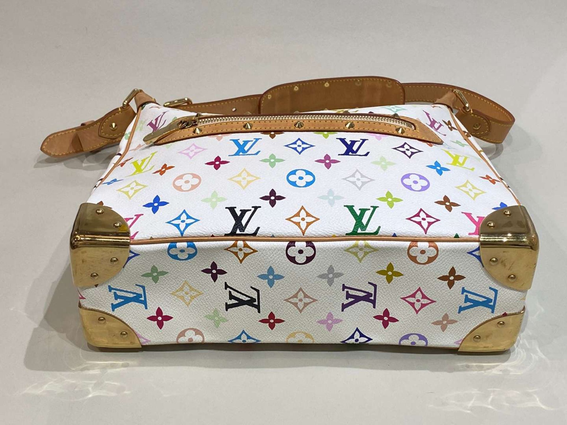 LOUIS VUITTON, Boulogne, leather, multicolour monogrammed, crossbody bag, Le Takashi Murakami - Bild 6 aus 9