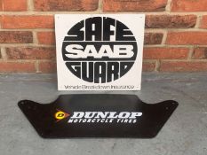 Saab Safe Guard and Dunlop Motorcycle Tires Sign (2)