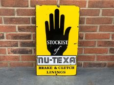NU-TEXA Brake and Clutch Linings Enamel Sign