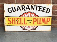 Shell From The Pump Enamel Flange Sign