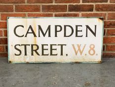 Campden Street W.8. Enamel Street Sign