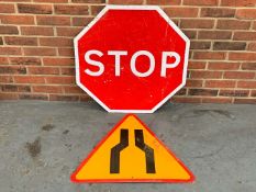 Two Road Warning Signs