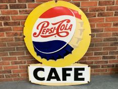 Large Pepsi - Cola Cafe Enamel Sign