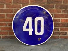 Continental 40KPH Enamel Sign