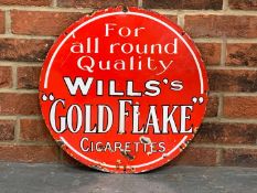 Wills Gold Flake Cigarettes Circular Enamel Sign