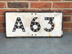 A63 Cast Aluminium Road Sign With Reflectors&nbsp;