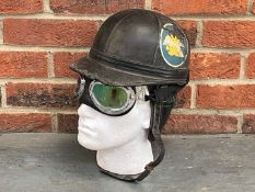 Vintage Motorcycle Helmet and Goggles