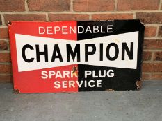 Champion Spark Plug Enamel Sign