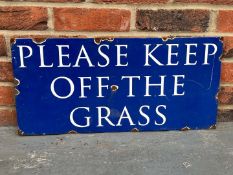 Please Keep Off The Grass Enamel Sign