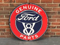 Genuine Ford V8 Parts Circular Enamel Sign