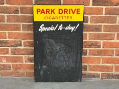 Park Drive Cigarettes Aluminium Black Board Sign