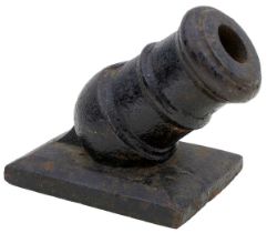 A LATE 18TH OR EARLY 19TH CENTURY SMALL CAST IRON MORTAR,