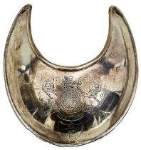 A VERY RARE GEORGIAN MARINE OFFICER'S HALLMARKED SILVER GORGET,