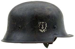 A THIRD REICH SS DOUBLE DECAL CIVIC HELMET,