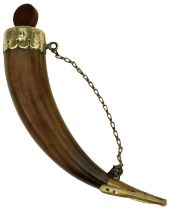 A CRIMEAN WAR PERIOD RUSSIAN NAVAL GUNNER'S POWDER HORN,