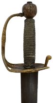 A LATE 17TH CENTURY ENGLISH CAVALRY OFFICER'S BRASS HILTED SWORD,