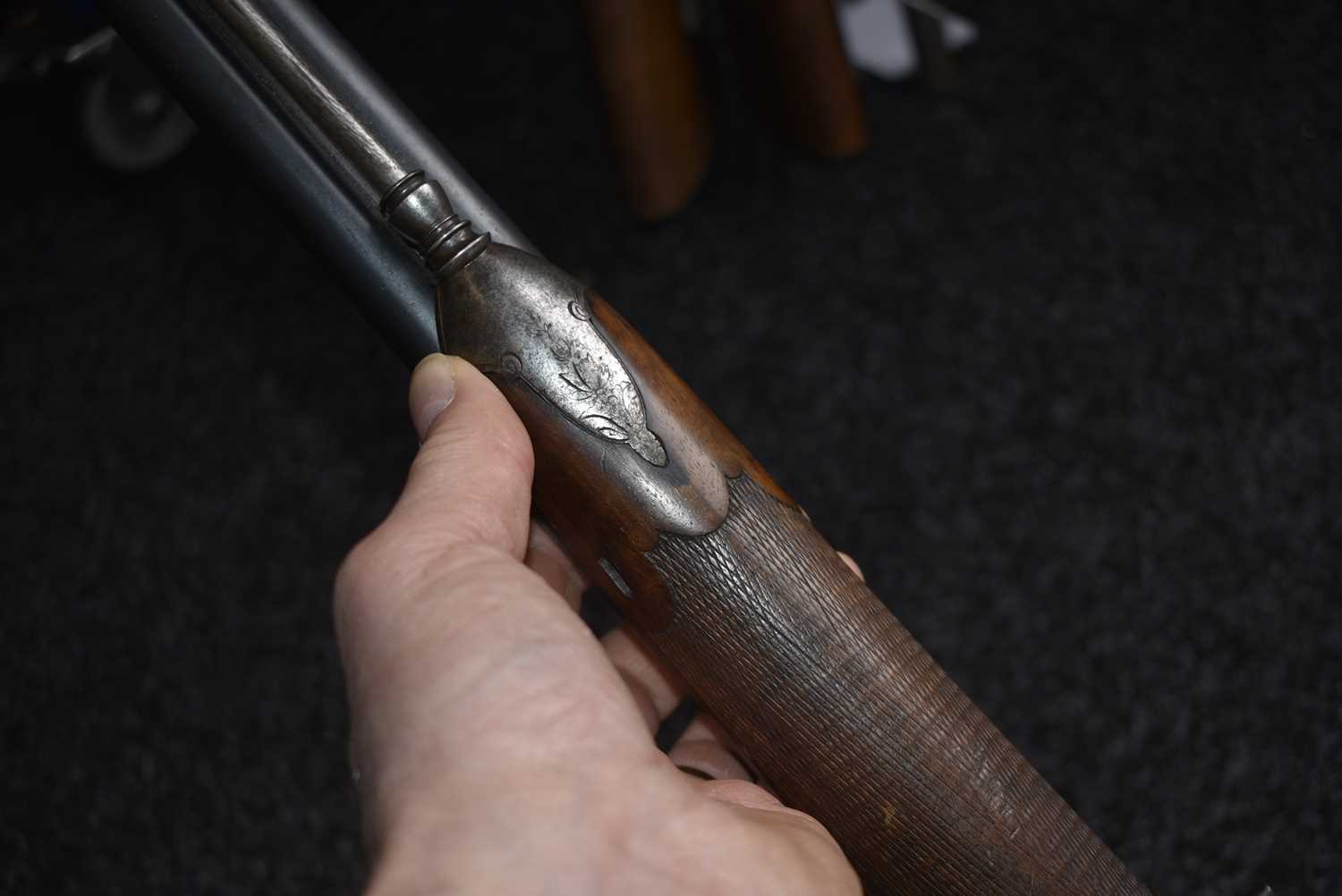 A 22-BORE DOUBLE BARRELLED FLINTLOCK SPORTING GUN, - Image 7 of 12