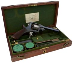 A VERY RARE CASED 54-BORE DOUBLE TRIGGER TRANTER OF BEAUMONT ADAMS TYPE BY RIGBY OF DUBLIN,