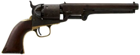 A .36 CALIBRE SIX-SHOT PERCUSSION COLT NAVY REVOLVER,