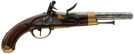 AN EXTREMELY RARE .700 CALIBRE FRENCH FLINTLOCK MODEL 1786 SEA SERVICE PISTOL,