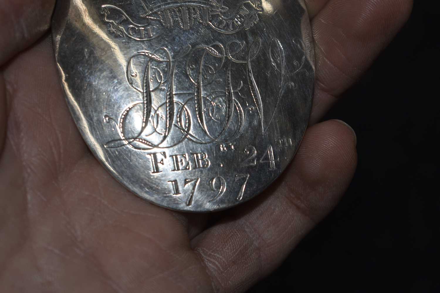 A GEORGIAN OFFICER'S SILVER SHOULDER BELT PLATE TO THE LOYAL HAVERFORDWEST INFANTRY VOLUNTEERS, - Image 6 of 6