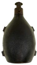 A LARGE ENGLISH OR SCOTTISH POWDER FLASK,