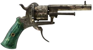 A 7MM SIX SHOT PINFIRE REVOLVER PROBABLY BY VIVARO PLOMADEUR OF LIEGE,