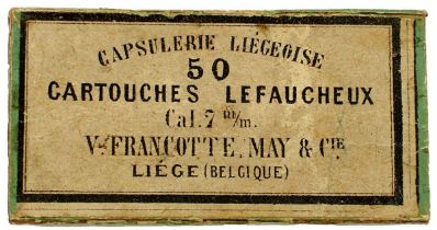A LEFAUCHEUX PINFIRE CARTRIDGE BOX,