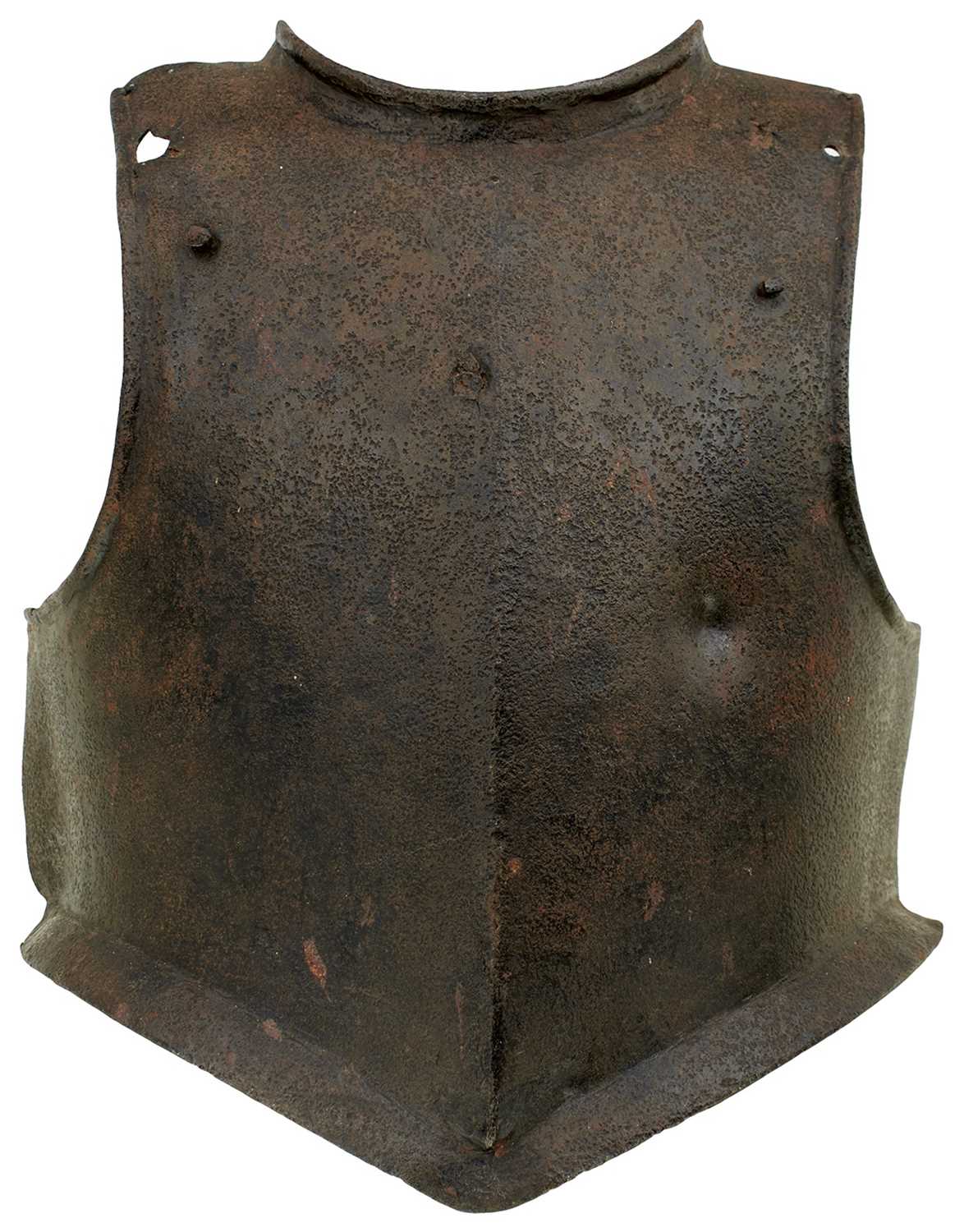 A 17TH CENTURY ENGLISH CIVIL WAR PERIOD BREAST AND BACK PLATE,